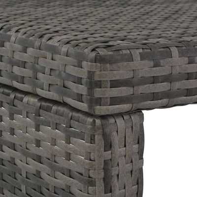 3 Piece Outdoor Dining Set with Cushions Poly Rattan Grey