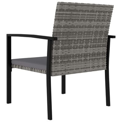 5 Piece Garden Dining Set Poly Rattan Grey