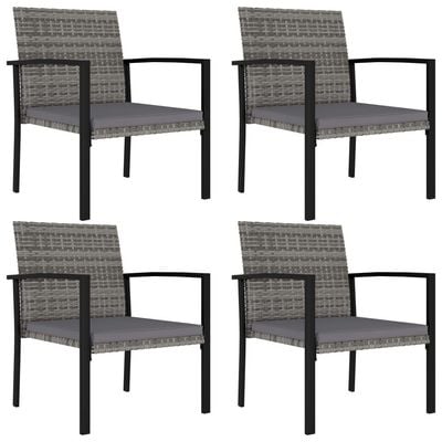 5 Piece Garden Dining Set Poly Rattan Grey