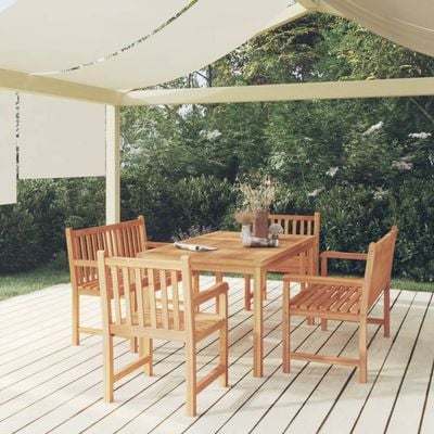 5 Piece Garden Dining Set Solid Wood Teak