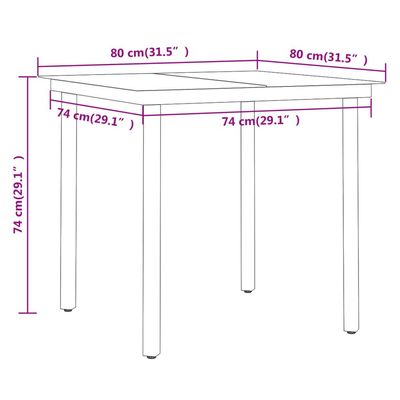 3 Piece Garden Dining Set Grey and Black