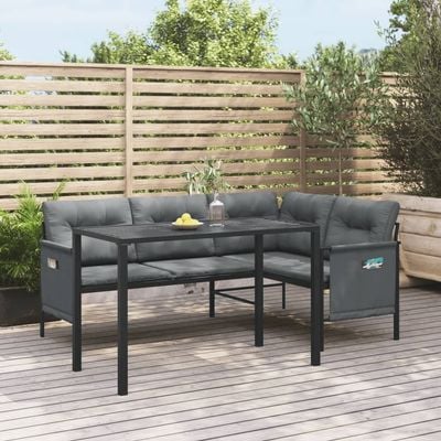 2 Piece Garden Dining Set Anthracite Steel