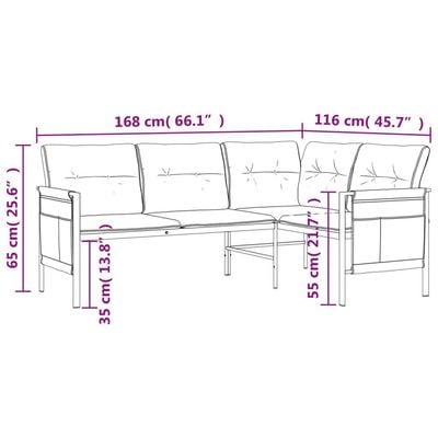 2 Piece Garden Dining Set Anthracite Steel