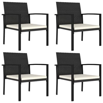 5 Piece Garden Dining Set Poly Rattan Black