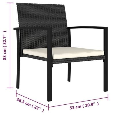 5 Piece Garden Dining Set Poly Rattan Black