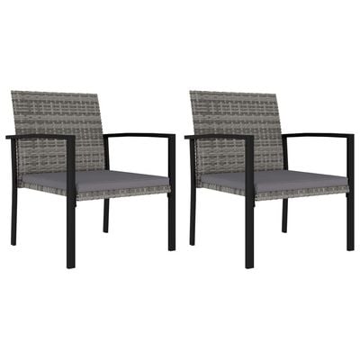 3 Piece Garden Dining Set Poly Rattan Grey