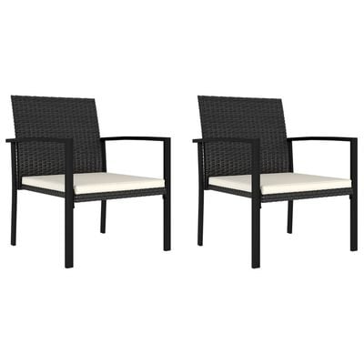 3 Piece Garden Dining Set Poly Rattan Black