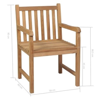 5 Piece Outdoor Dining Set Solid Teak Wood