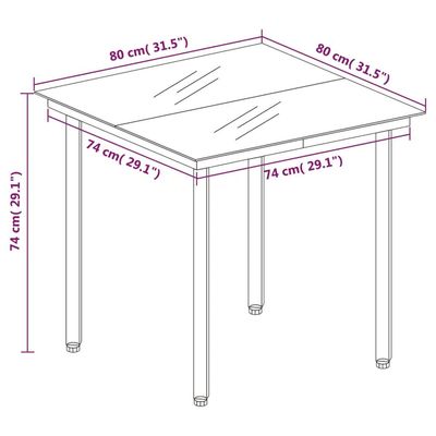 3 Piece Garden Dining Set Grey