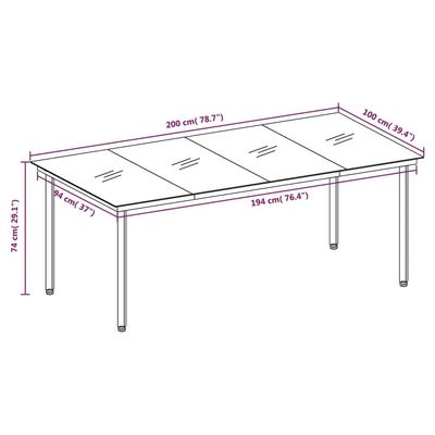 7 Piece Garden Dining Set Black