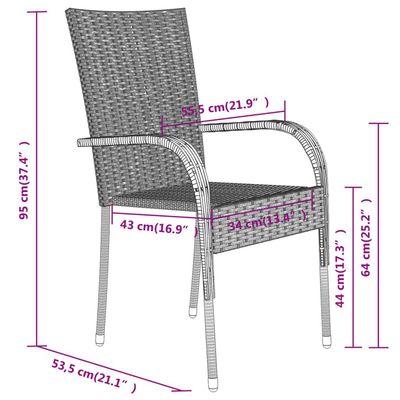 3 Piece Outdoor Dining Set Brown and Black