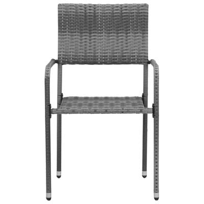 3 Piece Outdoor Dining Set Poly Rattan Grey