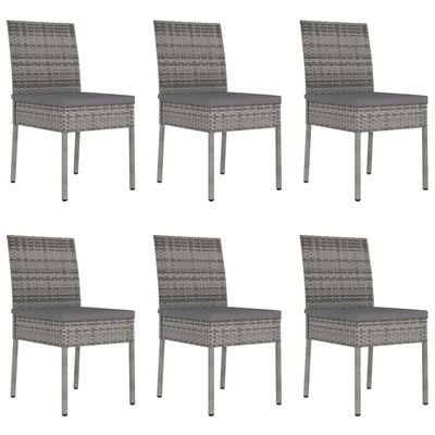 7 Piece Garden Dining Set Poly Rattan Grey