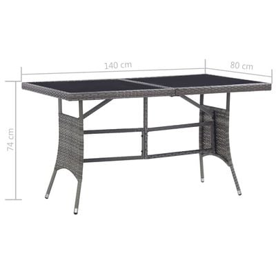 5 Piece Garden Dining Set Poly Rattan Anthracite & Grey