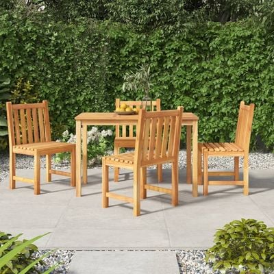 5 Piece Garden Dining Set Solid Wood Teak