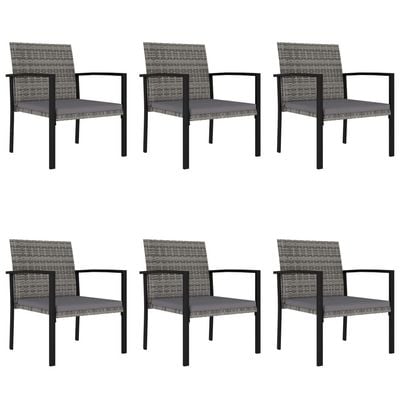 7 Piece Garden Dining Set Poly Rattan Grey