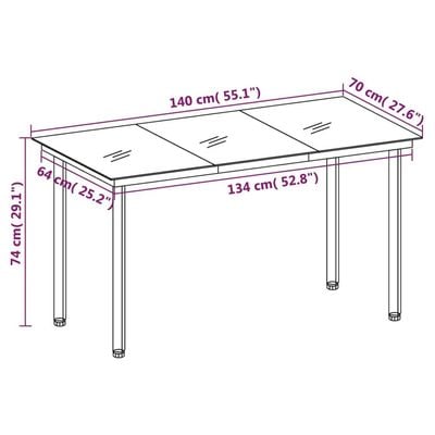 5 Piece Garden Dining Set Grey