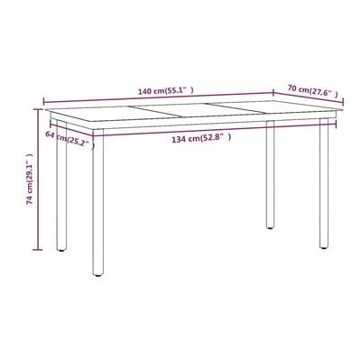 7 Piece Garden Dining Set with Cushions Brown