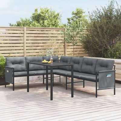 2 Piece Garden Dining Set Anthracite Steel