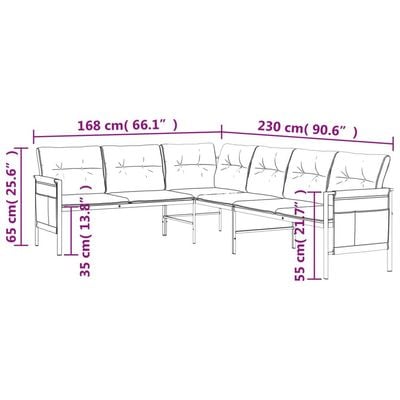 2 Piece Garden Dining Set Anthracite Steel