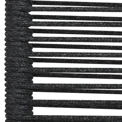 5 Piece Garden Dining Set Cotton Rope and Steel Black