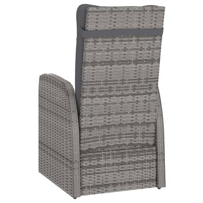 9 Piece Outdoor Dining Set with Cushions Poly Rattan Grey