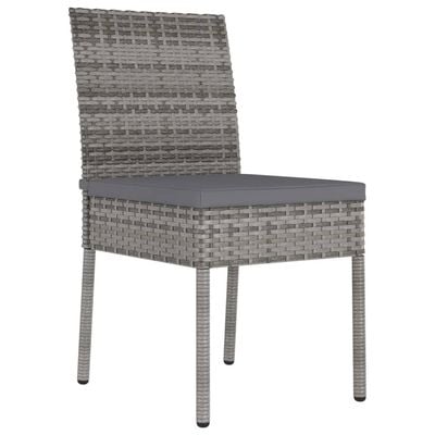 7 Piece Garden Dining Set Poly Rattan Grey