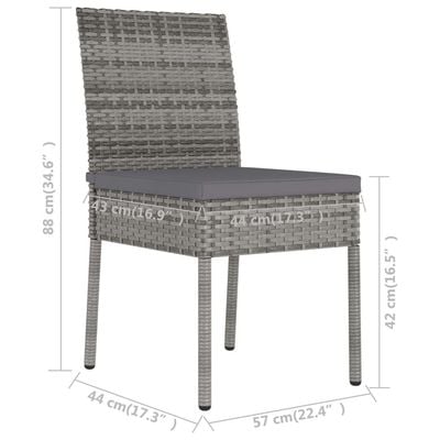 5 Piece Garden Dining Set Poly Rattan Grey