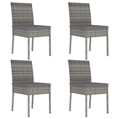 5 Piece Garden Dining Set Poly Rattan Grey