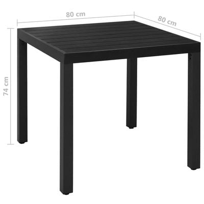 5 Piece Garden Dining Set Aluminium Black