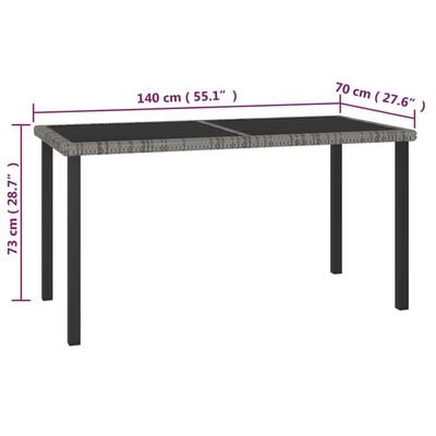 7 Piece Garden Dining Set Poly Rattan Grey