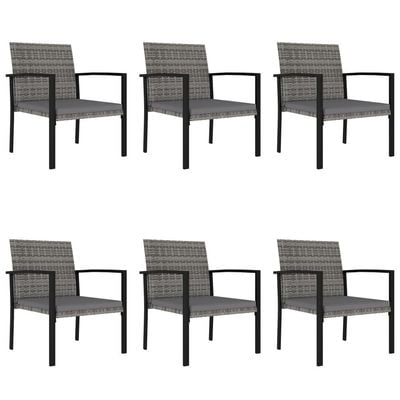 7 Piece Garden Dining Set Poly Rattan Grey