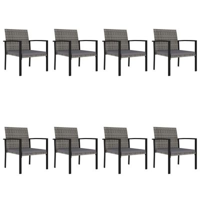 9 Piece Garden Dining Set Poly Rattan Grey