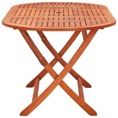 9 Piece Folding Outdoor Dining Set Solid Eucalyptus Wood