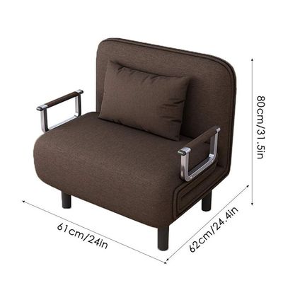 Convertible Single Sofa Bed Brown