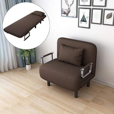 Convertible Single Sofa Bed Brown