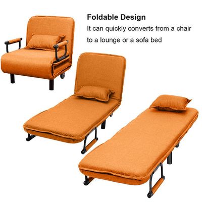 Convertible Single Sofa Bed Orange