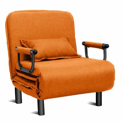 Convertible Single Sofa Bed Orange