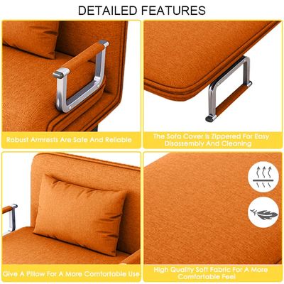 Convertible Single Sofa Bed Orange