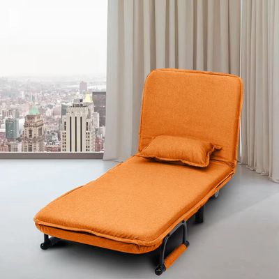 Convertible Single Sofa Bed Orange