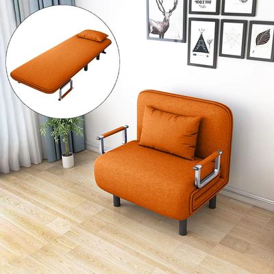 Convertible Single Sofa Bed Orange