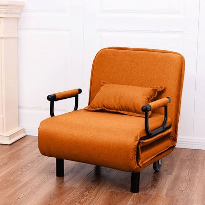 Convertible Single Sofa Bed Orange