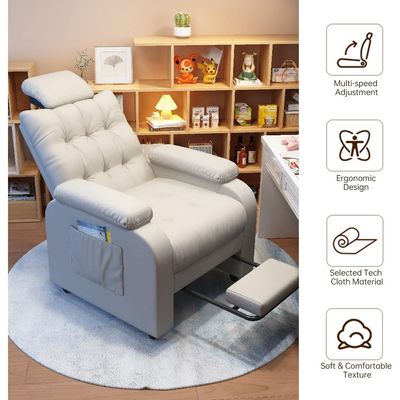Adjustable Recliner Chair with Padded Seat, Featuring Waterproof Fabric with Sponge Cushion