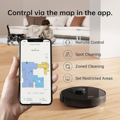 Dreame L10 Pro 2-in-1 Robot Vacuum Cleaner & Floor Mop, 4000Pa Powerful Suction, Flat Mop, 3D Obstacle Detection, Multi-Story Mapping, Hard Floors and Carpets, APP/Alexa,Black