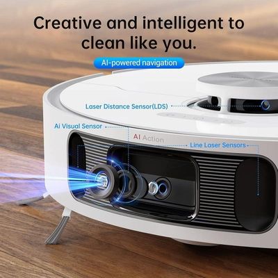 Dreame L10s Ultra Robot Vacuum Cleaner and Mop with Self-Cleaning Station (Automatic Dust Collection, Mops Cleaning) 3D Obstacle Detection, 210mins Suction 5300Pa, APP/Alexa,White