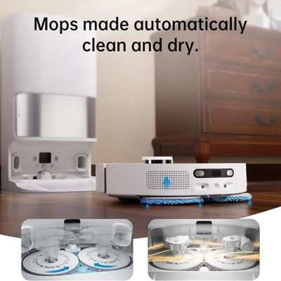 Dreame L10s Ultra Robot Vacuum Cleaner and Mop with Self-Cleaning Station (Automatic Dust Collection, Mops Cleaning) 3D Obstacle Detection, 210mins Suction 5300Pa, APP/Alexa,White