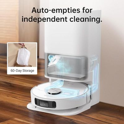 Dreame L10s Ultra Robot Vacuum Cleaner and Mop with Self-Cleaning Station (Automatic Dust Collection, Mops Cleaning) 3D Obstacle Detection, 210mins Suction 5300Pa, APP/Alexa,White