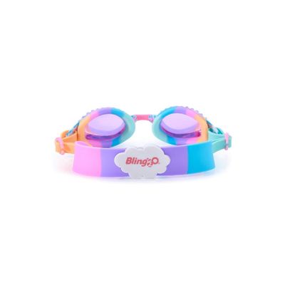 Bling2o Cloud Blue Sunny Day Swim Goggles for Kids Age +3, 100% silicone I latex-free I With uv protection I Anti-fog I with adjustable nose piece I comes with hard protective case.