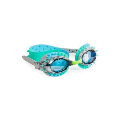 Bling2o Prehistoric Times Raptor Blue Grey Swim Goggles for Kids Age +3, 100% silicone I latex-free I With uv protection I Anti-fog I with adjustable nose piece I comes with hard protective case.