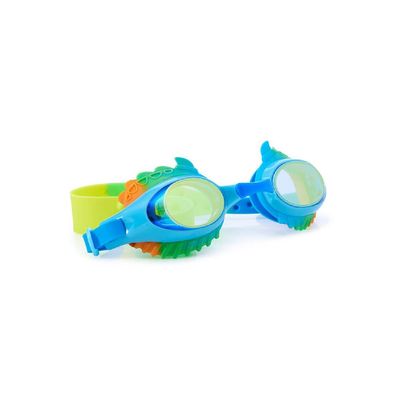 Bling2o Jurassic Hybrid Light Blue Kids Swim Goggles  Age +3, 100% silicone I latex-free I With uv protection I Anti-fog I with adjustable nose piece I comes with hard protective case.
